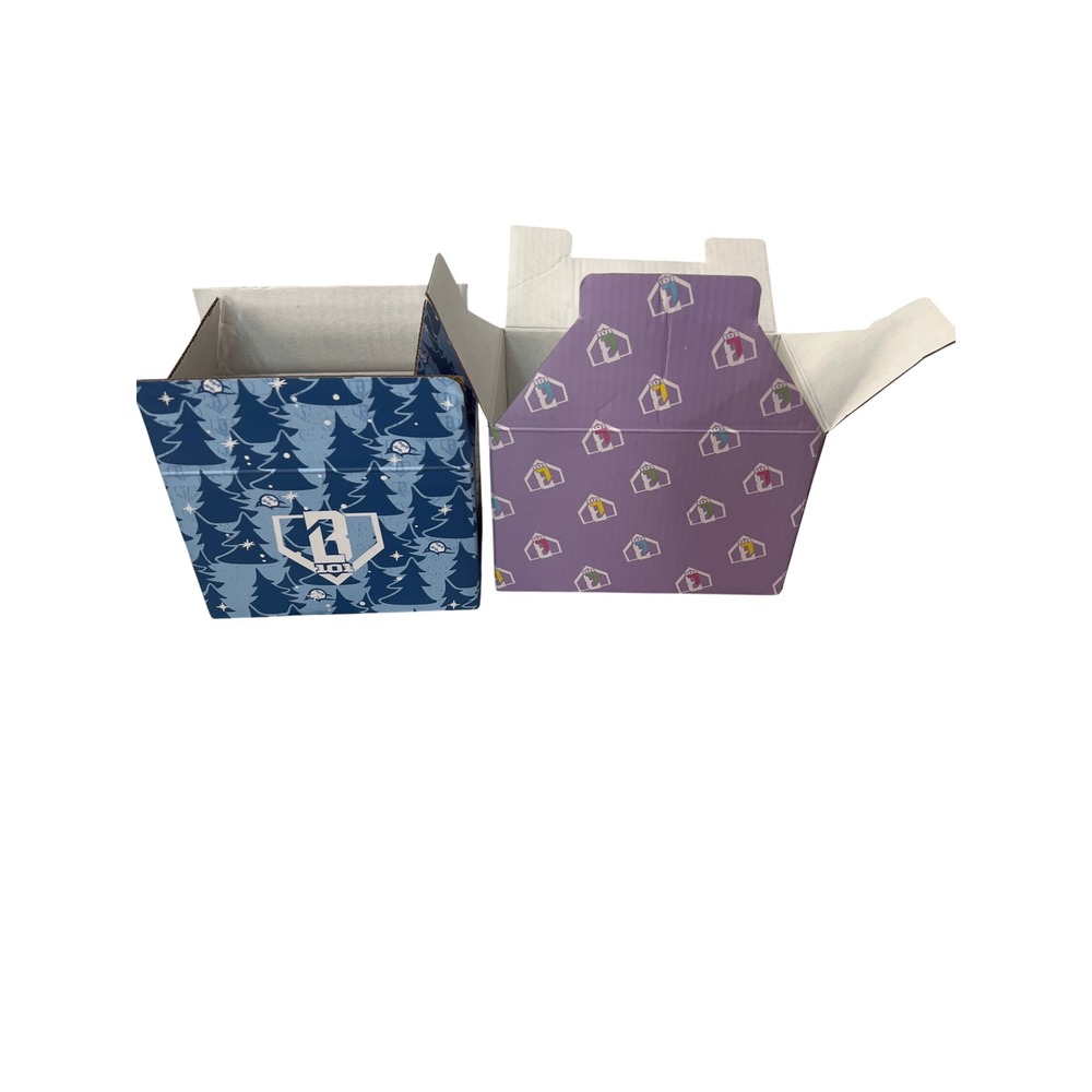 Baseball Lifestyle 101 Drip Boxes Set 2 Purple Blue Gifting Holiday Twee Recycle